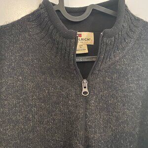 Woorich 100% Wool Quarter Zip Gray Sweater Warm XL